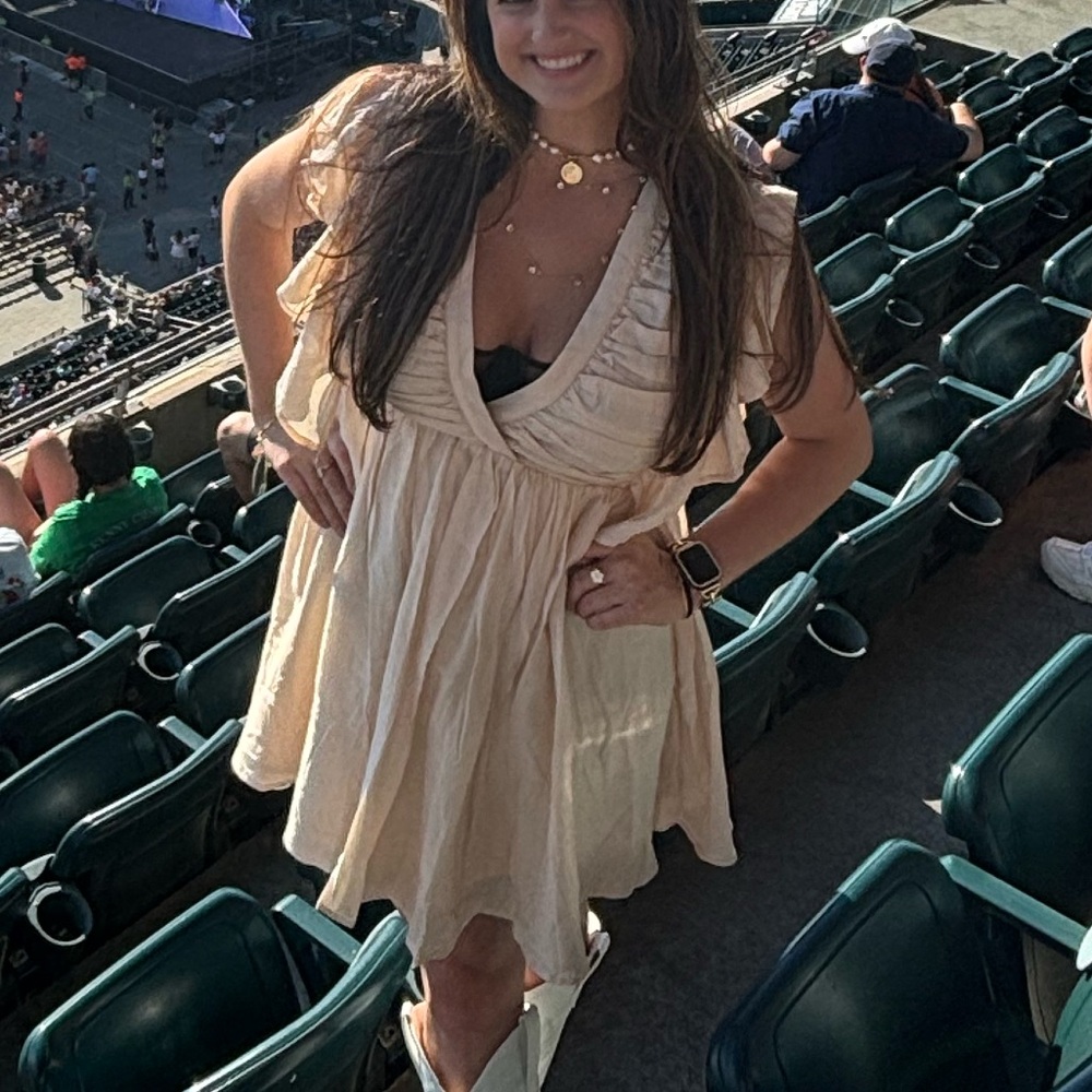 Blush/Tan Baby Doll Dress